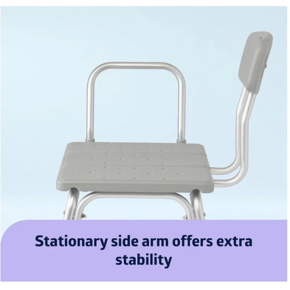 Medline Adjustable Transfer Bench for Bathtubs and Shower Slip-Resistant, 400 lb - Picture 6 of 9